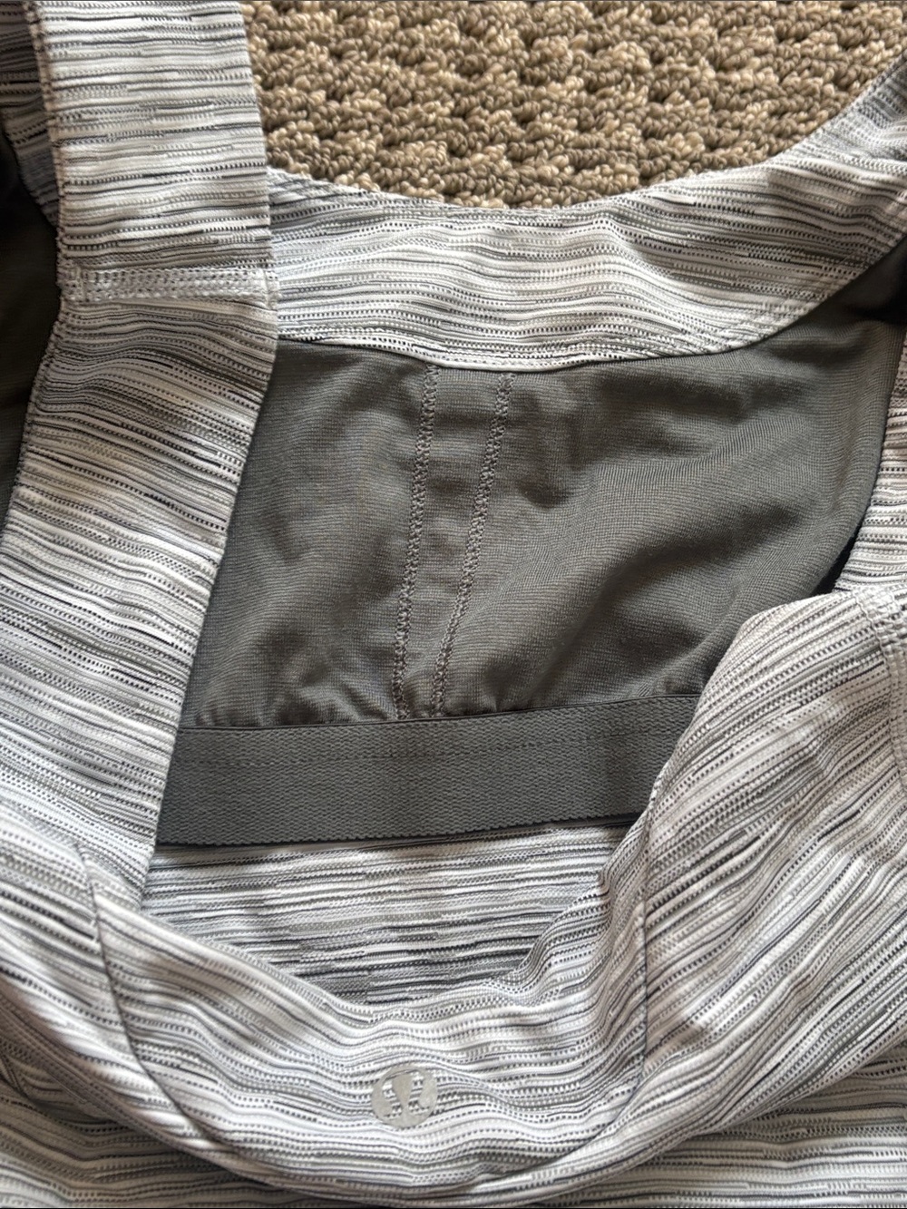 Lululemon Scoop Back Tank in the Cyber Stripe White Silver Fox - Picture 6 of 7